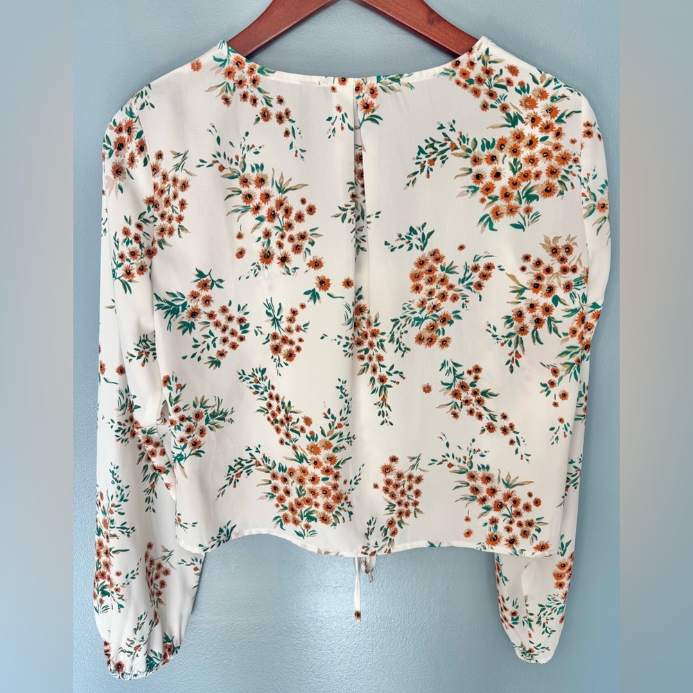 Sugarlips Floral Ruched Drawstring Top | Size XS - Picture 4 of 6